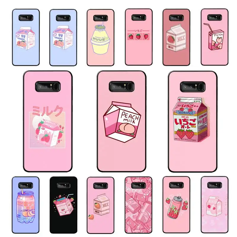 

MaiYaCa Pink girl women Strawberry milk Phone Case for Samsung note 3 4 5 7 8 9 10 pro plus lite 20 ultra