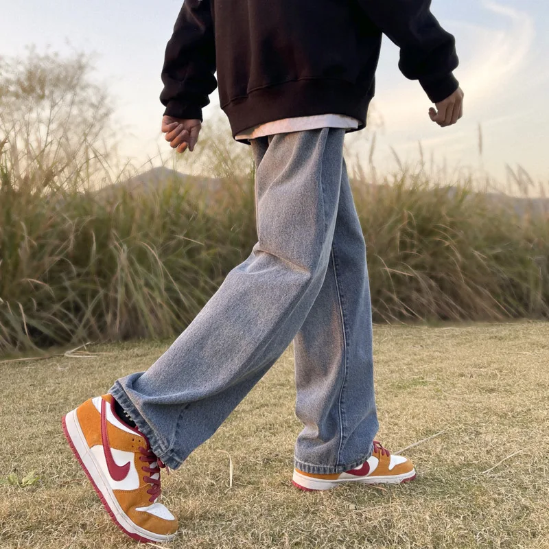 Multicolor Jeans Men Fashion Casual Solid Color Baggy Jeans Men Streetwear Loose Hip Hop Straight Denim Pants Mens Trousers
