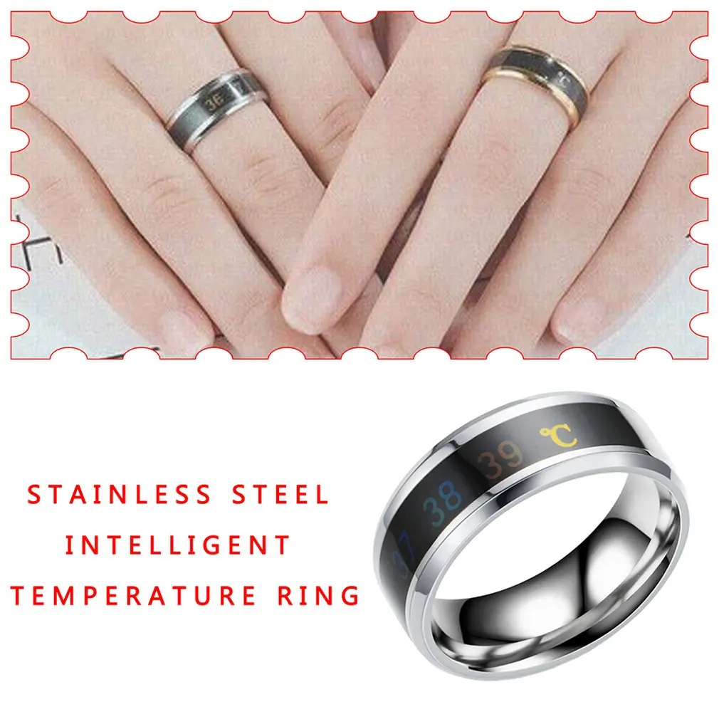 Temperature Ring Titanium Steel Mood Emotion Feeling Intelligent Sensitive Rings for Women Men Waterproof Jewelry | Украшения и