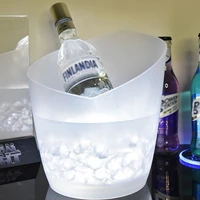 5l 4 color waterproof plastic led ice bucket bar nightclub light up champagne whiskey beer bucket bars night party dropshipping