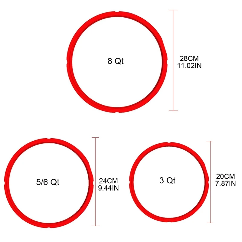 

Replacement Sealing Rings for Pressure Cooker Replacement Silicone Sealing Gasket Kit 8Qt 3Qt Best Airtight Leak-proof