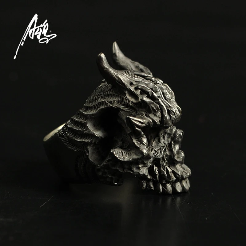 

Customized a Crow Original Handmade Dark Domineering Takahashi Xiurocha Emperor 925 Sterling Silver Brass Men and Women Ring Thu