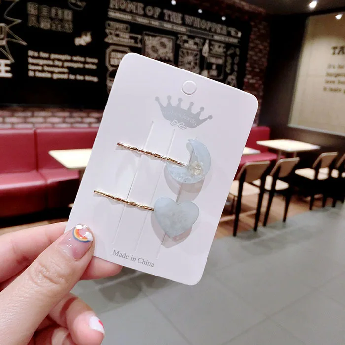 HZ новинка 2019 японская женская заколка для волос 2 шт./компл. простая милая любовь