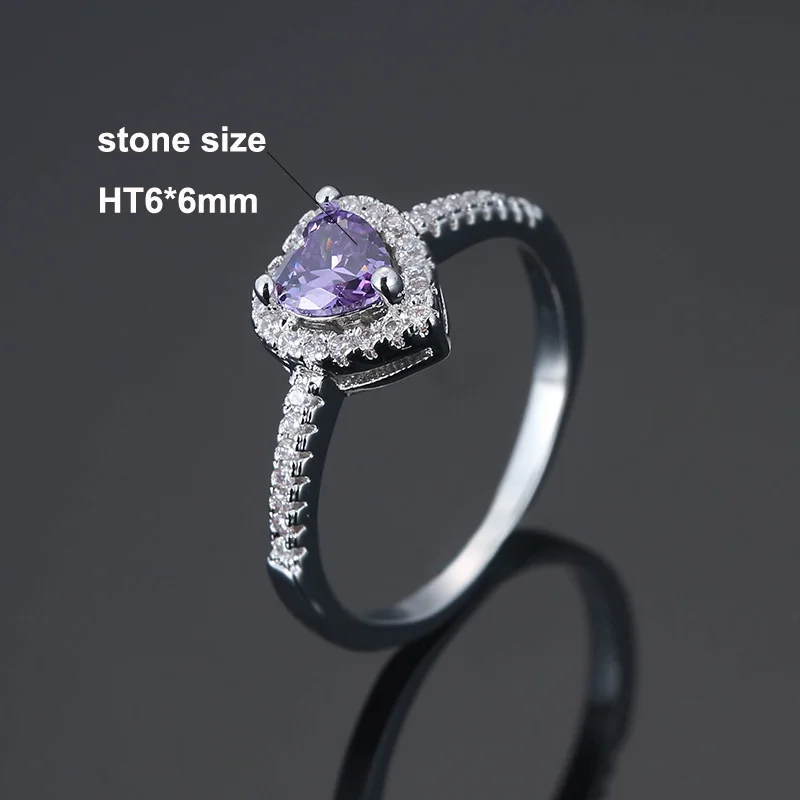 Серебряное кольцо с аметистом сердцем и драгоценными камнями синим сапфиром
