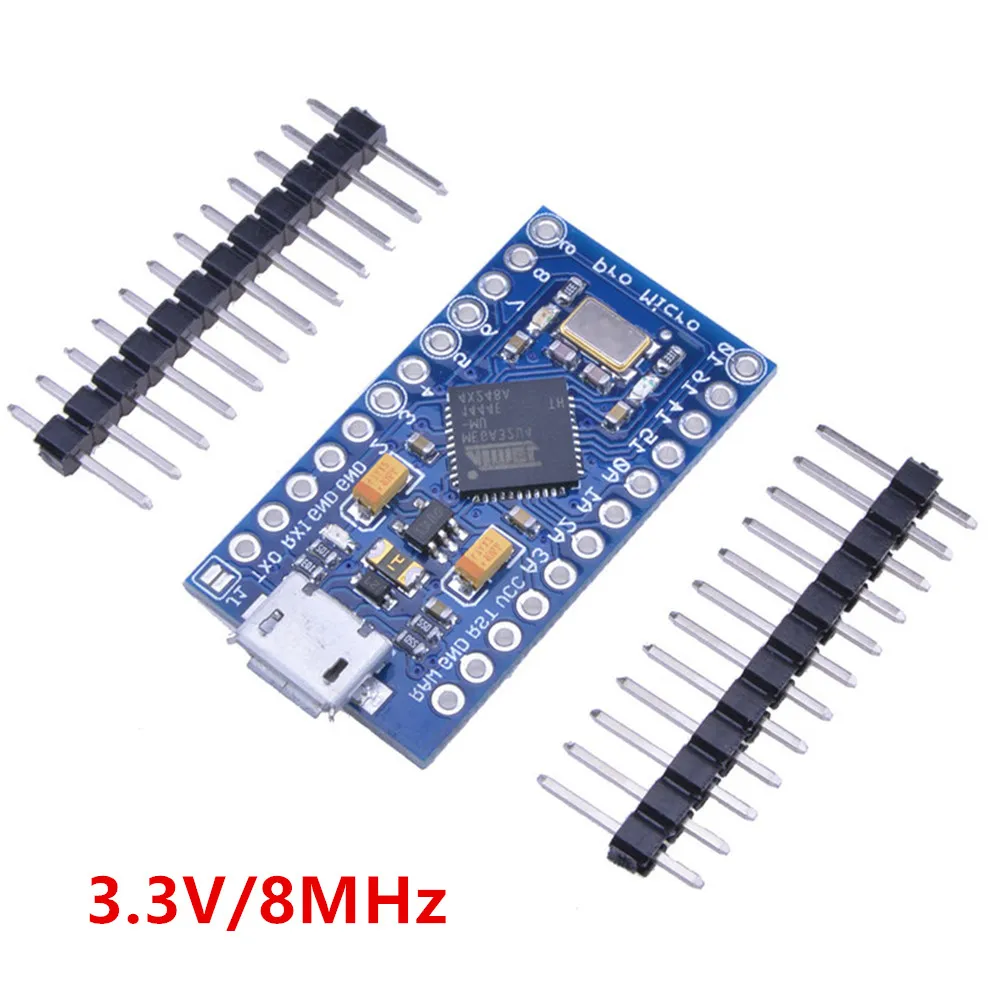 3.3V 8MHz Pro Micro ATmega32U4 3,3/5 V 8/16 МГц заменить ATmega328 для Arduino Pro Mini с 2 Row штыревые для Leonardo Mini Usb Интерфейс - Цвет: 3.3V 8MHz