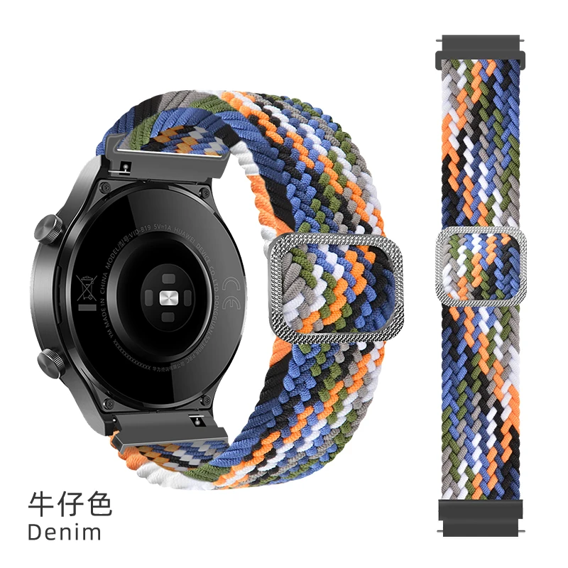 20mm 22mm Nylon Strap For Samsung Galaxy watch 4 42mm Gear S2 Active3 46mm Amazfit BIP Huawei watch Adjustable Elastic Strap
