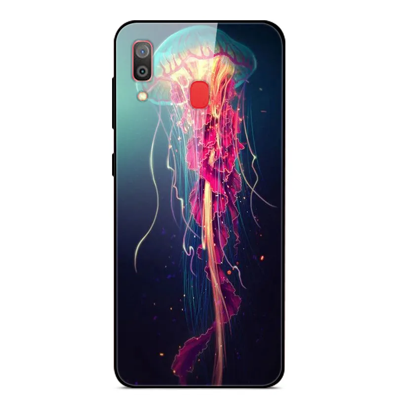 56 B для samsung Galaxy A30 чехол A 30 стеклянный жесткий чехол для телефона s для samsung Galaxy A30 чехол A20 Мягкий Бампер закаленное покрытие 6,4 - Цвет: 56