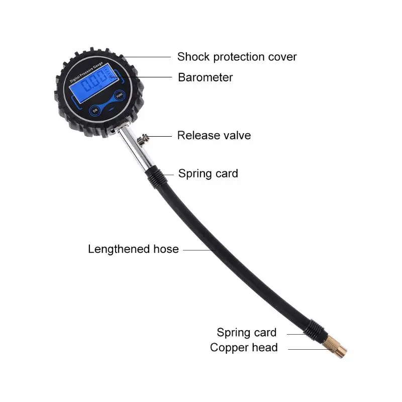 Манометр для автомобильных шин прибор контроля давления в шинах с длинной