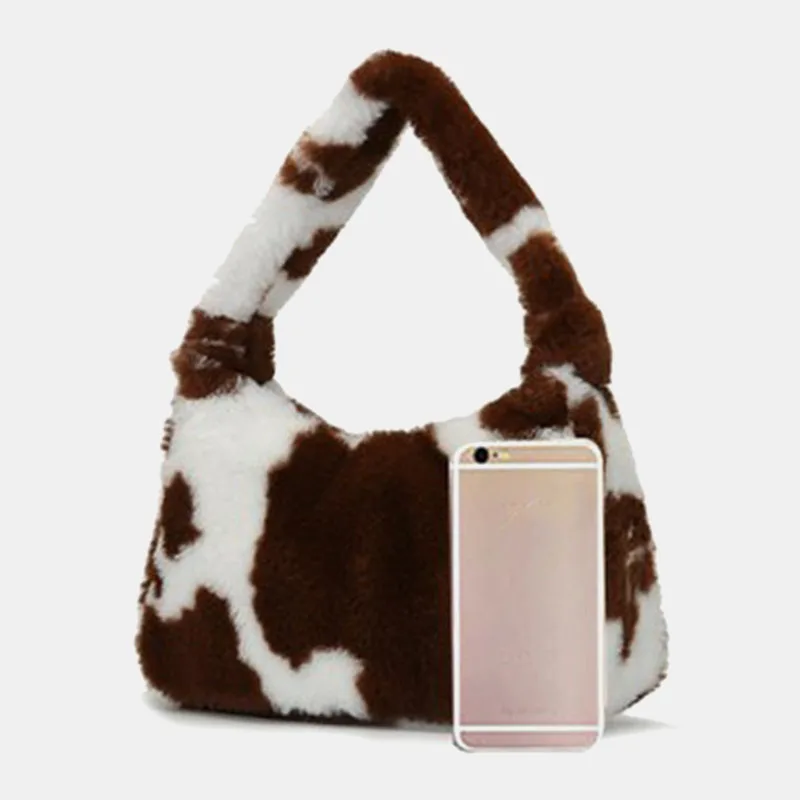 

Women's Autumn/Winter Plush Handbag Fashion Armpit Women Bags Korean Version of the Solid Color Versatile Shoulder Bag Gift