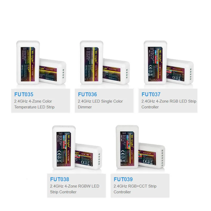 MiLight 2 4G RF беспроводной Одноцветный диммер CCT RGB RGBW + FUT035 FUT036 FUT037 FUT038 FUT039 контроллер