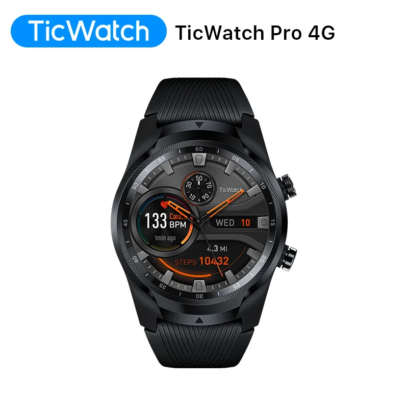TicWatch Pro 4G/LTE версия для США (восстановленная) Verizon Wear OS 1 ГБ ОЗУ отслеживание сна IP68