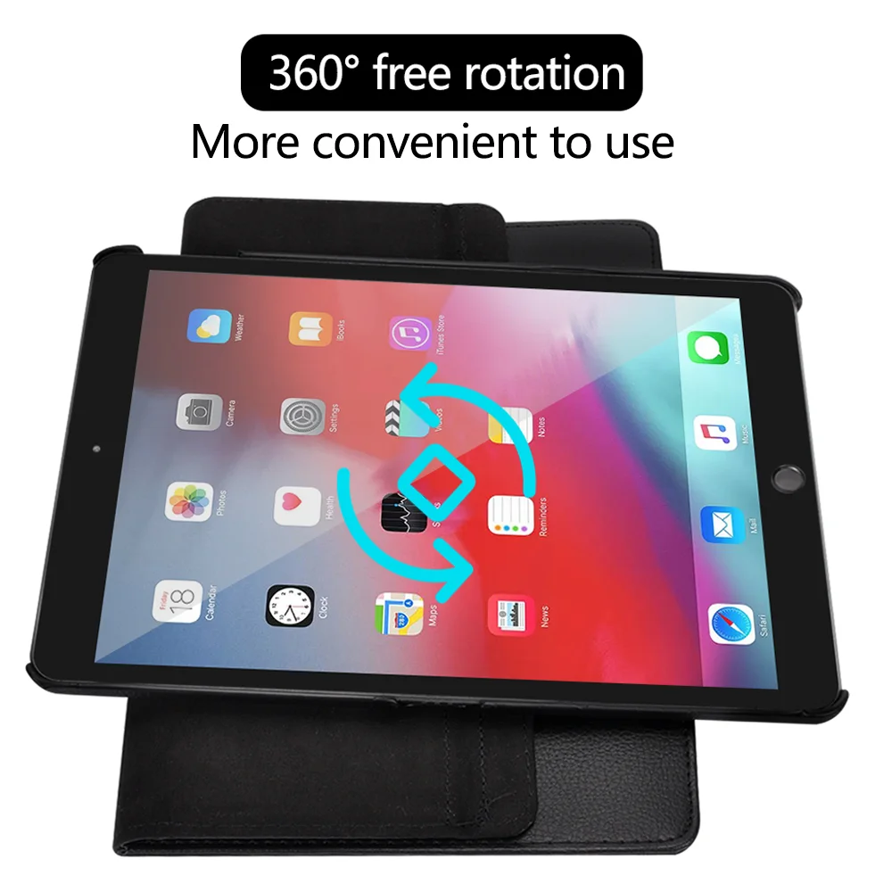 Чехол-книжка для Ipad Pro 360 2020 12 9 10 5 дюйма Mini 1 2 3 кожа вращающийся на 7 ° | Компьютеры и
