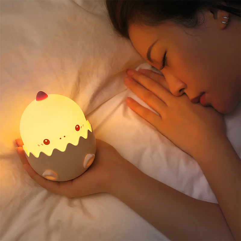 

New Cute Cartoon Dinosaur Night Light Creative Pat Light Children's Silicone Sensor Light with Sleeping Eye Protection Lighting