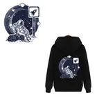 Нашивка с изображением космонавта, термоклейкая нашивка для одежды, наклейка на одежду для детей, самодельные Аппликации, термопресс, винил G