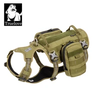 truelove pet harness bag cordura high tactical training military backpack service dog harness with waterproof fabric yh1806