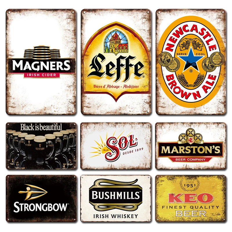Металлический постер с изображением пива в Бельгии, табличка, винтажные Тики, брикет, ретро, потертый шик, мужская пещера, домашний Настенный декор