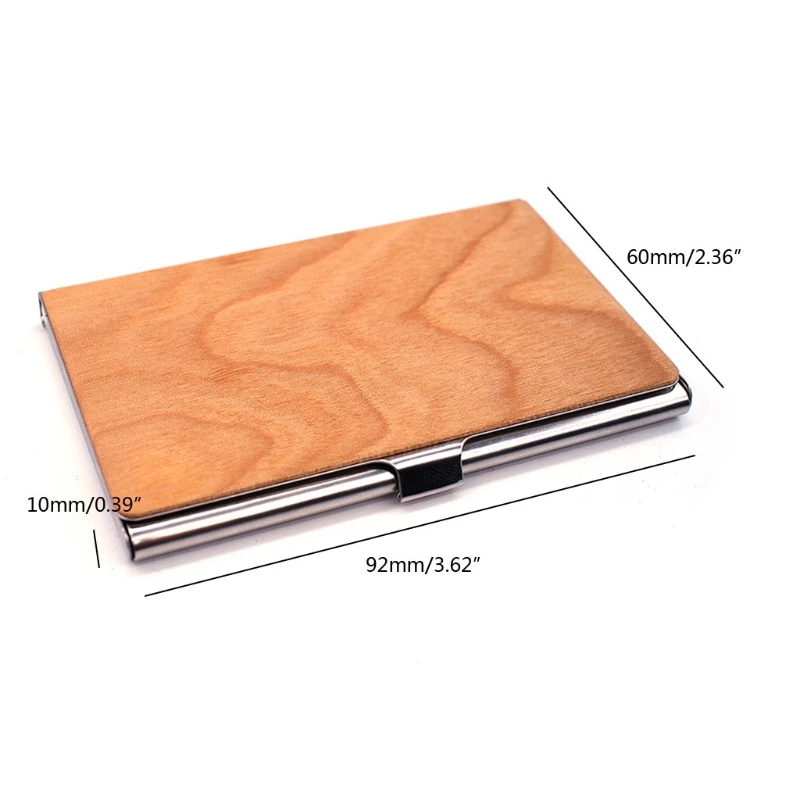 

G2AF Black Walnut Businesse Card Holder Case,Keep Business Cards in Immaculate Condition,3.62 x 2.36 x 0.39 Inches Card Case
