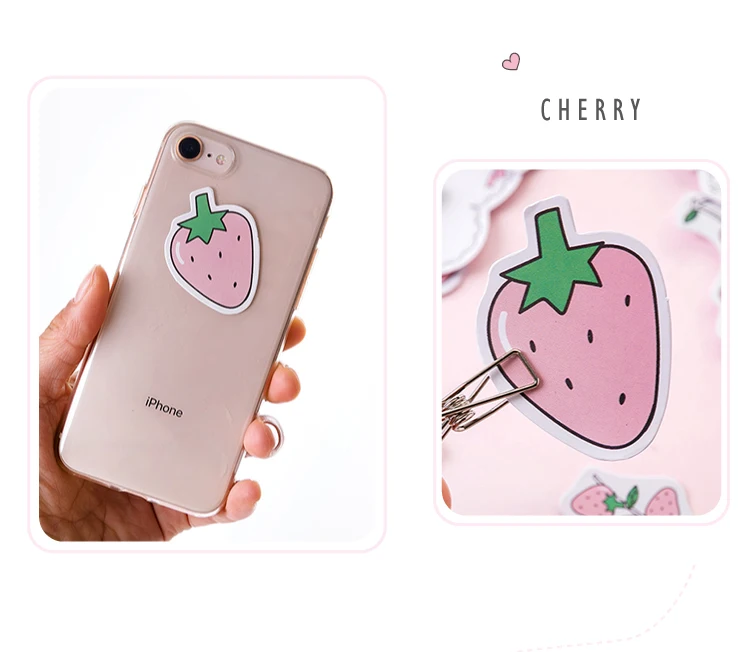 Мини-Клубничные наклейки s Bullet Journal декоративные Скрапбукинг Канцелярские корейские наклейки бумага розовый альбом наклеек
