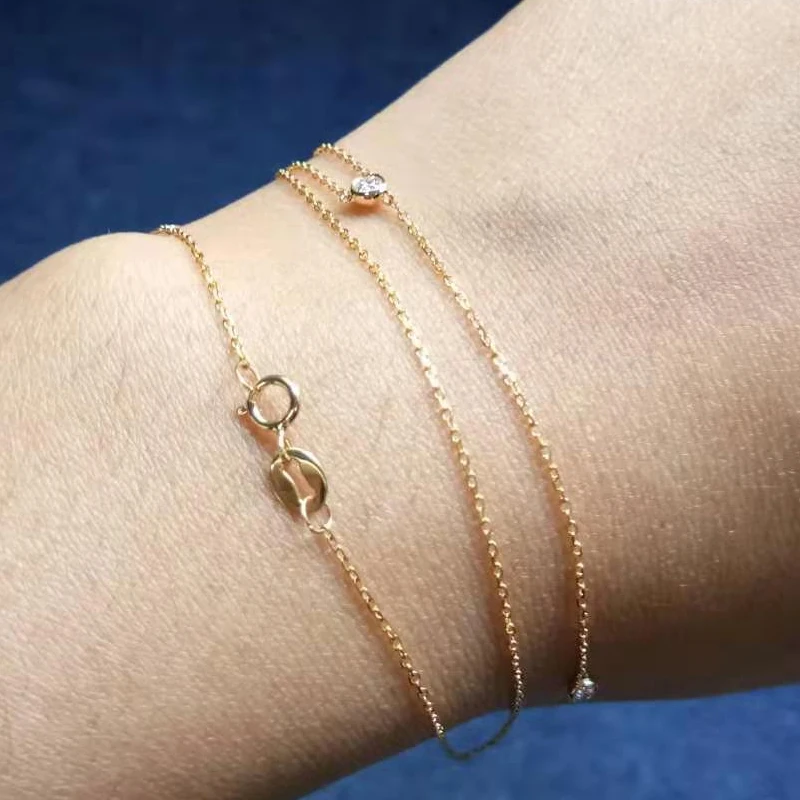 BAIHE, 18 К, желтое золото, 0.10ct, сертифицировано H/SI, с натуральными бриллиантами, свадебные женские трендовые ювелирные изделия, Красивые бриллиантовые ожерелья