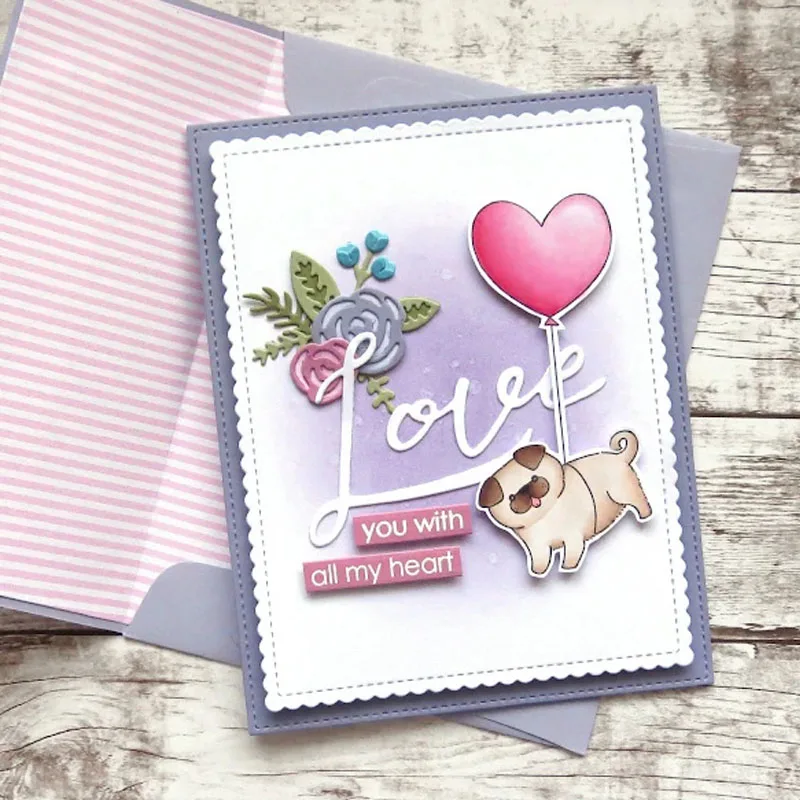 Штампы и штампы в виде Свинки с любовным шаром для рукоделия скрапбукинга альбом