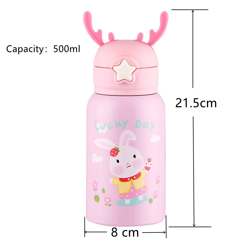 Детская бутылка для воды 500 мл Термокружка с милым мультяшным рисунком