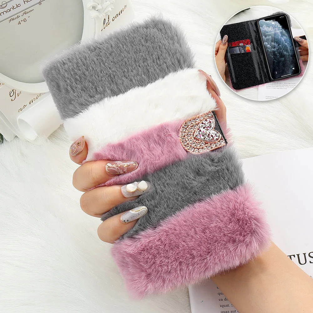 Luxury Flip Fluffy Wallet Bling Bowknot Case for IPhone 11 Pro Max Xr X Xs 6 6S Plus 7 8 5 5S SE 2020 12 Mini Soft Leather Cover | Мобильные