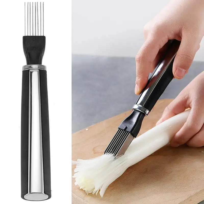 

Creative Onion Cutter Graters Vegetable Cooking Tools Shredded Steel Onion Kitchen Green Gadgets Knife V5B7