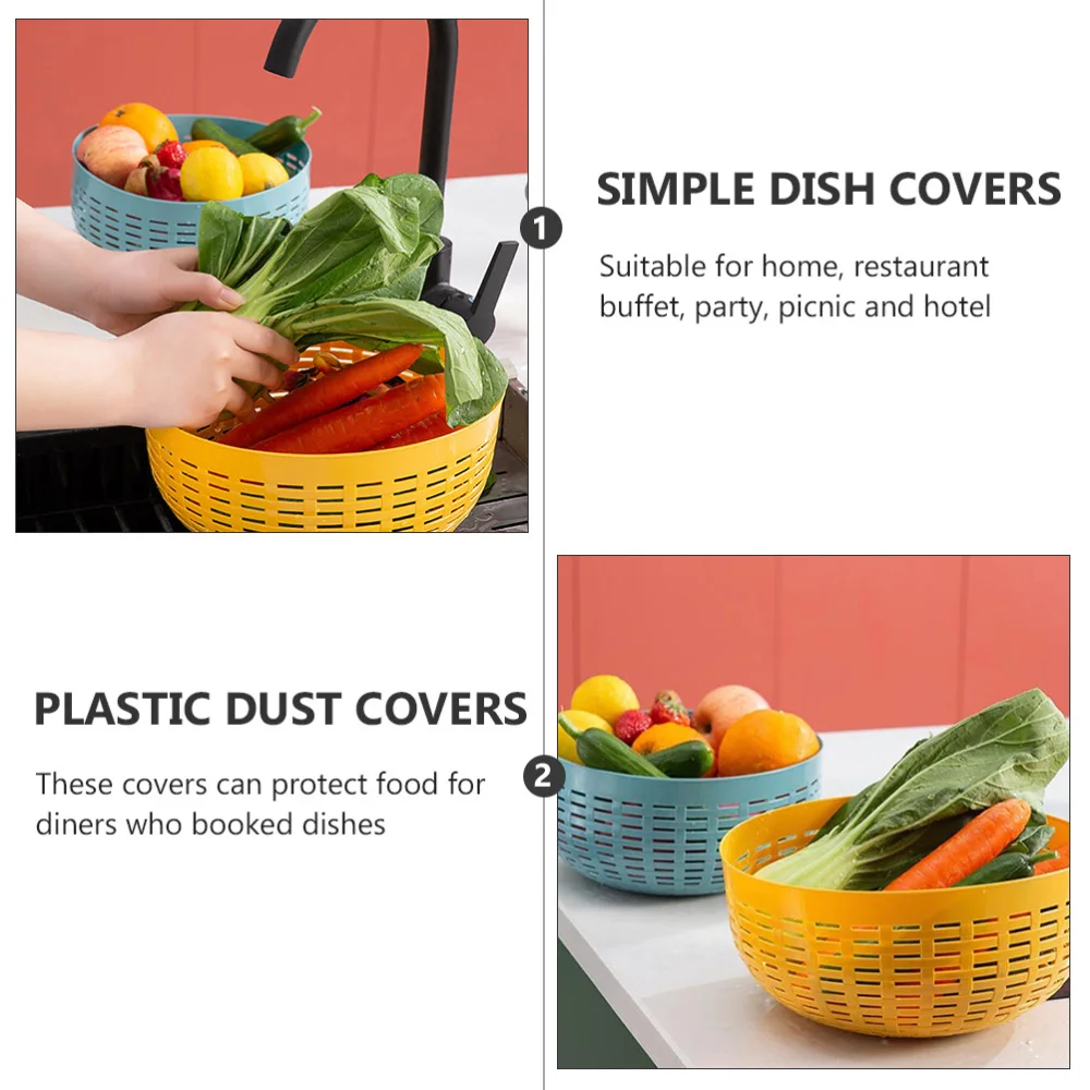 

2 Pcs Simple Dust Covers Insect-proof Dish Covers Household Fruit Baskets