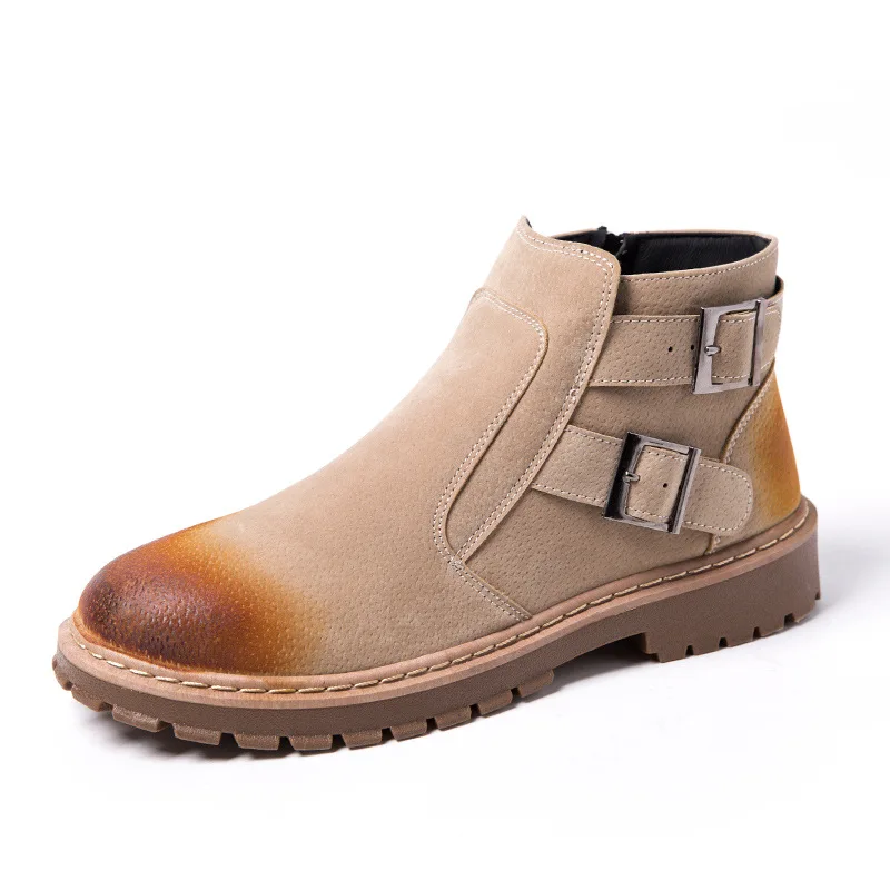 

Men Chelsea Boots Ankle Boots Fashion Men's Male Brand Leather Quality Slip Ons Motorcycle Man Warm chelsea boots men 569
