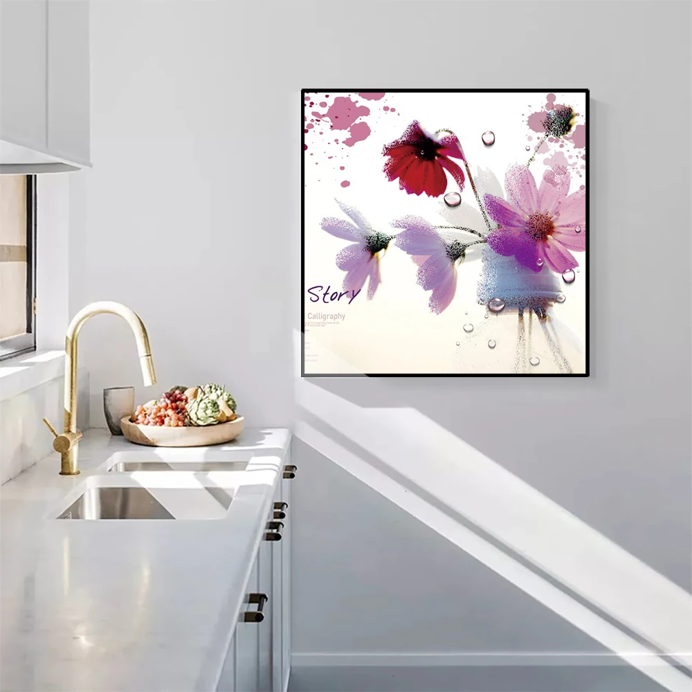 Холст красивые цветы декоративная каллиграфия художественные настенные картины
