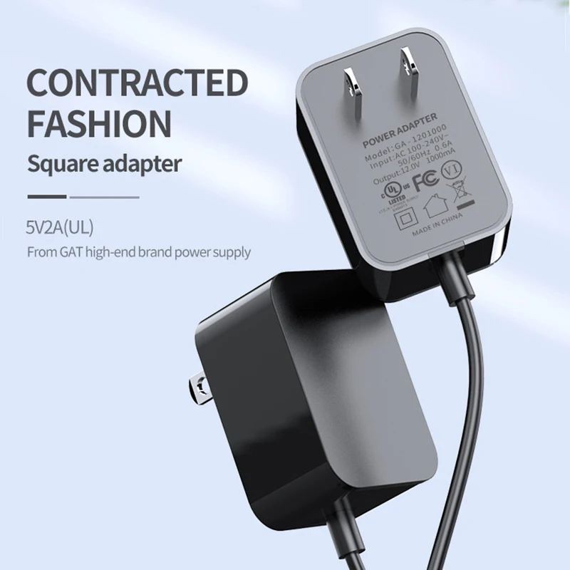 5v 2a ulfcc certified power adapter us plug dc output 90 240v ac input 100cm cable charger supply for usb hub router tv box free global shipping