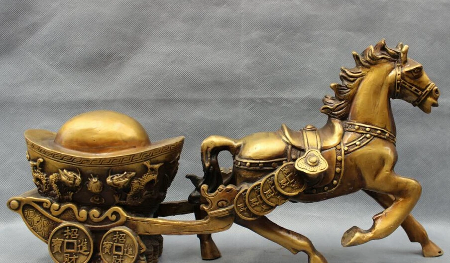 S3110 16 &quotкитайские бронзовые богатые монеты нарисованные лошадью RuYi Дракон YuanBao