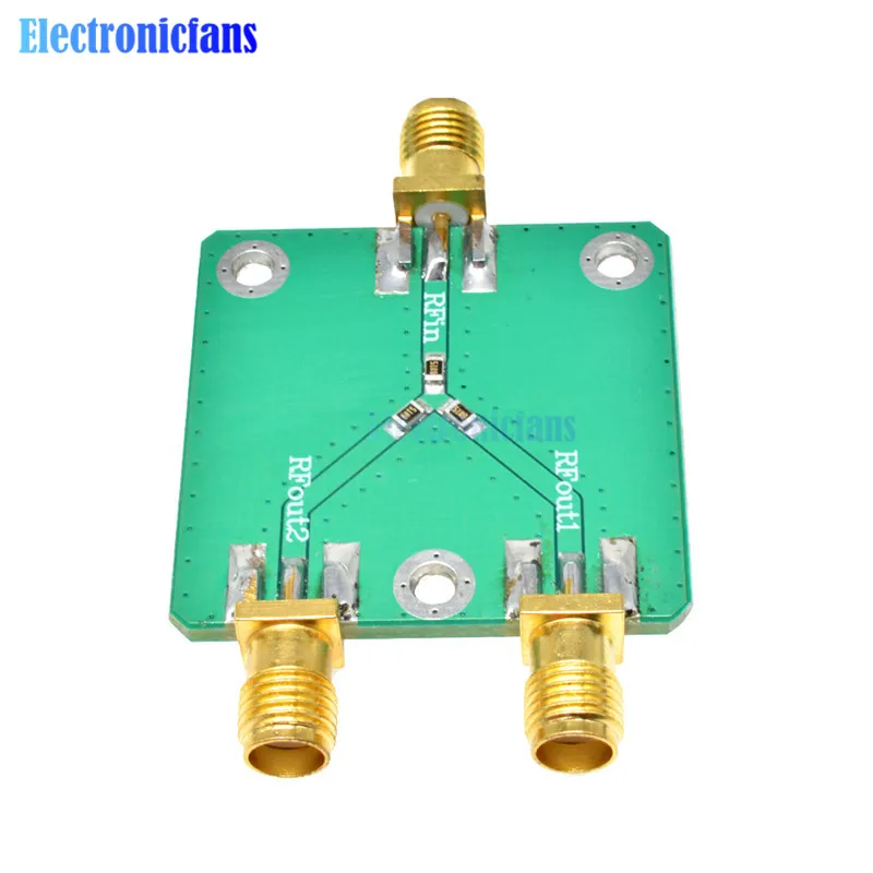 RF Power Splitter RF Microwave Resistance Power Divider Splitter 1 to 2 Combiner SMA DC-5GHz Radio Frequency Divider 33*33mm