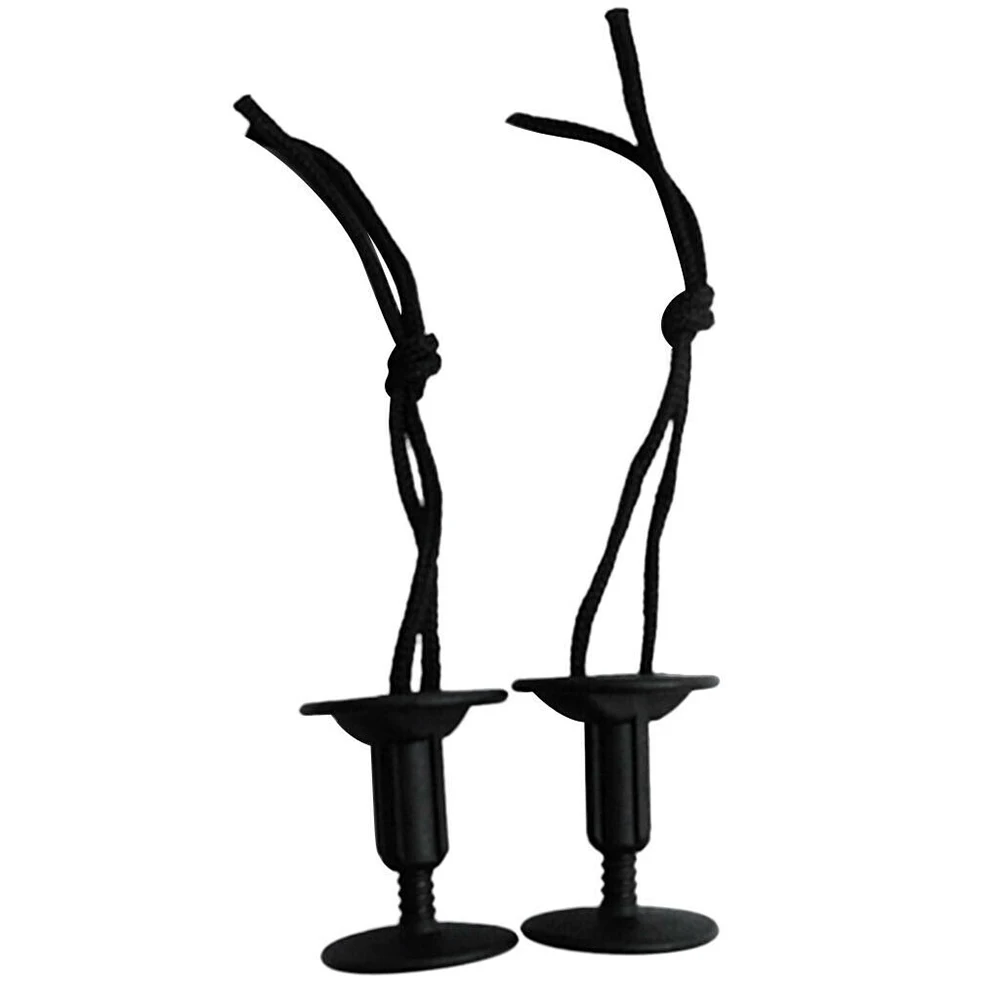 

2pcs Black Nylon Surfboard Leash Plug with Cord String Thickness Durable Strong Accessories
