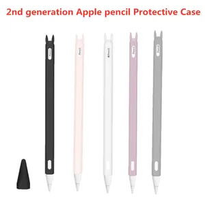 Мягкий силиконовый защитный чехол-накладка для Apple iPad Pro Pencil 2-го поколения с милыми кроличьими ушками