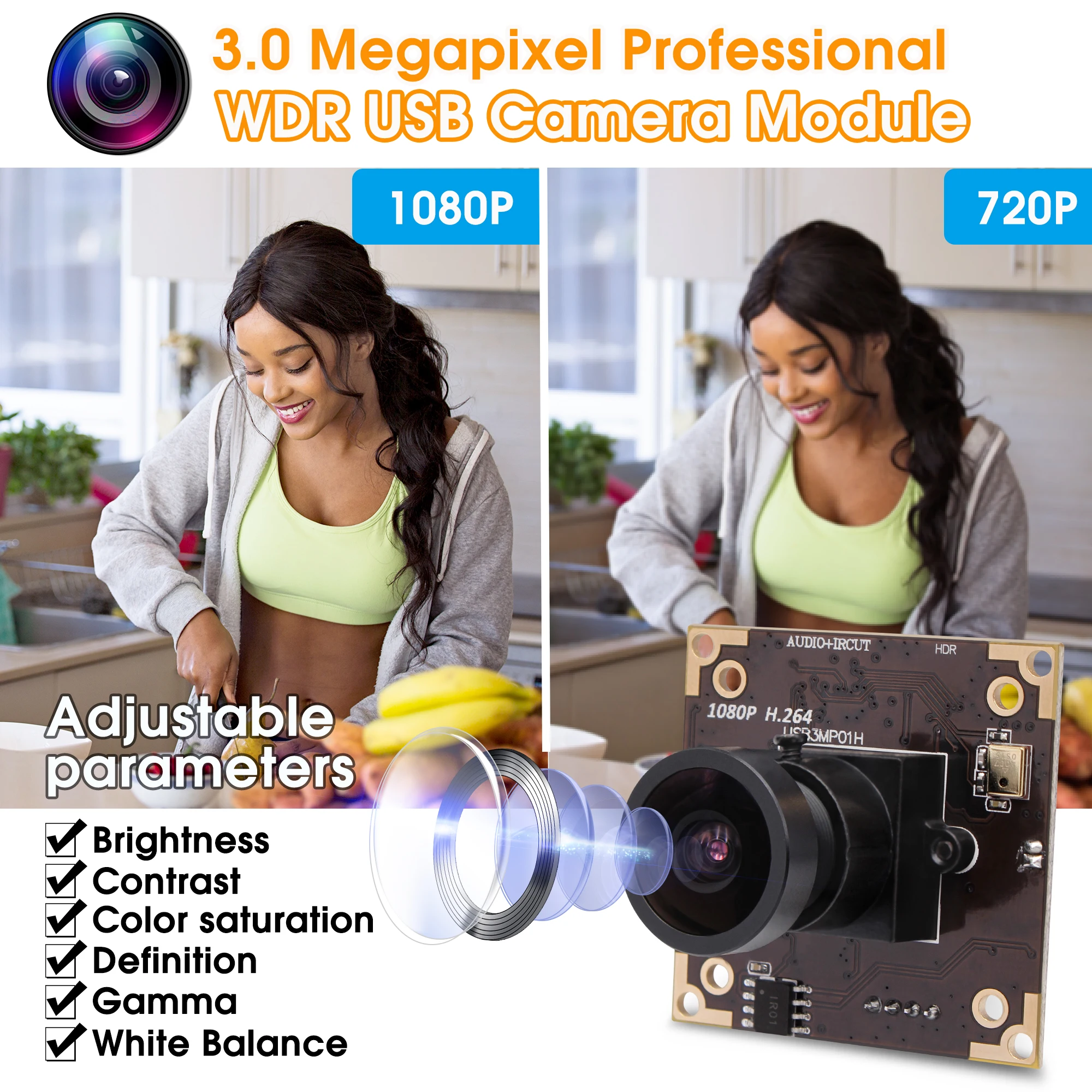 ELP 2MP/3MP WDR H.264 30fps широкоугольный объектив 170 градусов рыбий глаз Бесплатный
