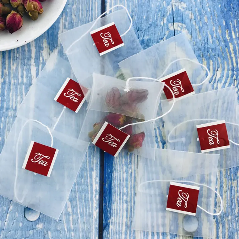 1000 шт./лот одноразовые пустые чайные пакетики с кулиской нейлоновые складные