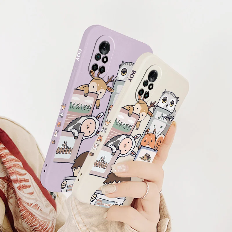

Happy Little Squirrel Phone Case For Huawei Nova8 8Pro 8SE Nova 7 7Pro 7SE 6 6se 5 5Pro 5Z 5I 5Ipro 5T 4 4E Silicone Cover