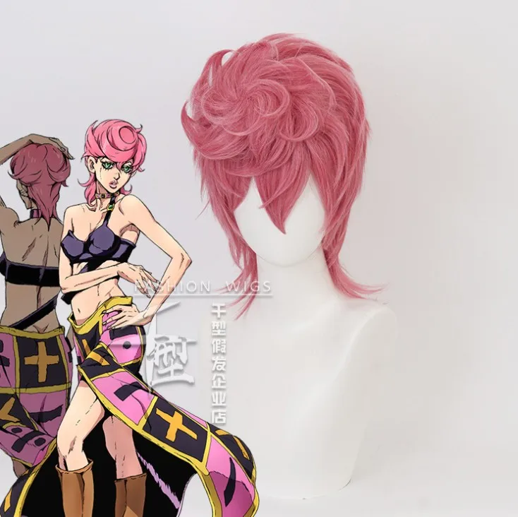 

JOJO's Bizarre AdventureTrish Una Spice cosplay Wig JOJO Golden Wind Head Costume Halloween Party Wigs 70cm