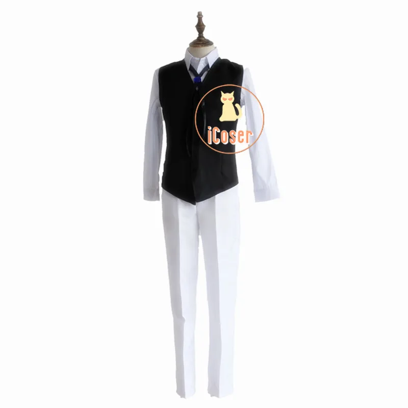 

Anime Bungo Stray Dogs Dazai Osamu Cosplay Costume Short Wig Trench Pants Vest Halloween Masquerade Party Uniform Party Suit