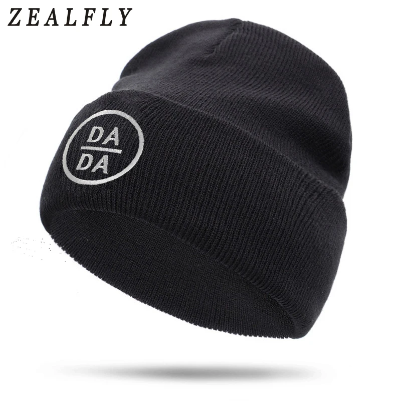 Одежда для родителей и детей теплые 《 Дада 》 детка зимние Шапки I Love MAMA