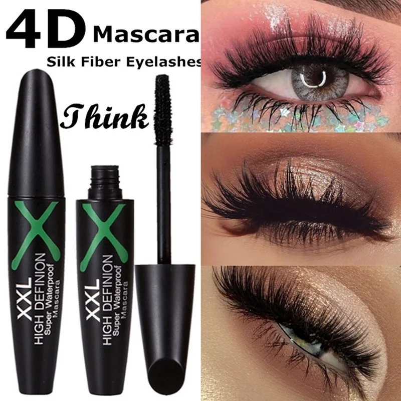 Тушь для ресниц 4D с шелковым волокном удлиняющая водостойкая долговечная