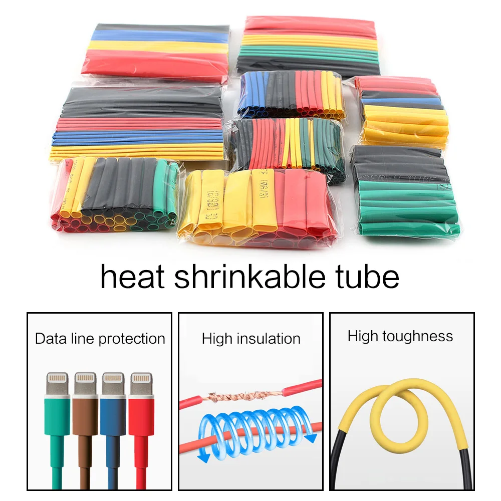 

164pcs/Set Heat Shrink Tubing Wrap Wire Cable Sleeve Insulation termoretractil Polyolefin Heat shrink tube 1 2 3 4 6 8 10 14mm