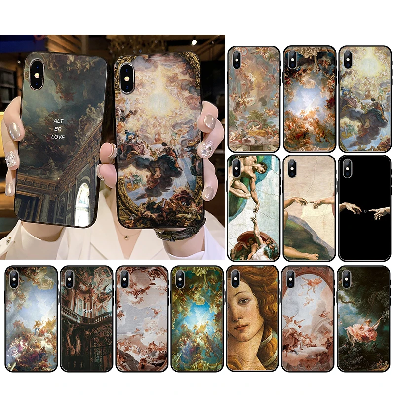 

Palace of versailles The Creation of Adam Art Phone Case for iphone 13 12 11 Pro Max Case For iPhone XS MAX X XR SE2 8 7 Plus