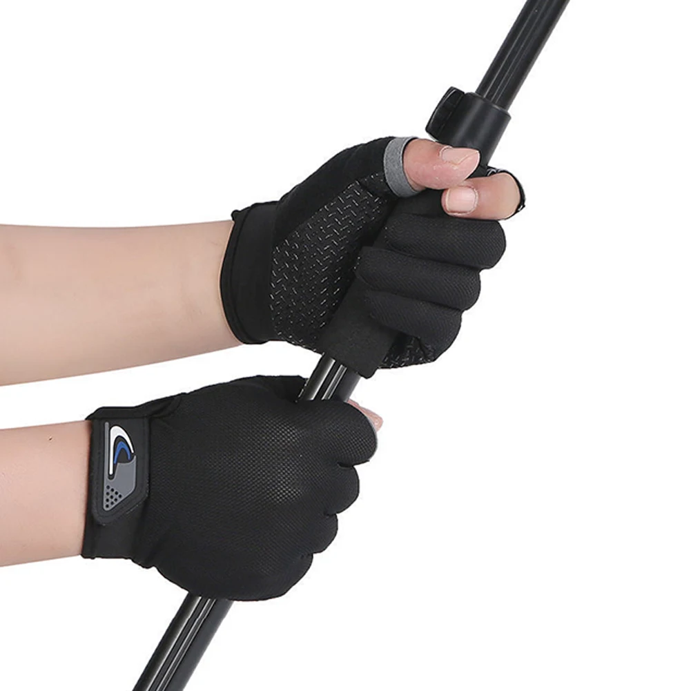 

1 Pair Fishing Gloves Men Women Outdoor Anti-slip 2 Fingerless Breathable Mitten Sports Universal Winter Fishing Cycling Gloves