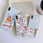 Чехол с рождественским оленем для Samsung Galaxy S21 Ultra S20 FE Plus S10e S10 S9 Plus S8, милый матовый Силиконовый чехол с мультяшным оленем на новый год