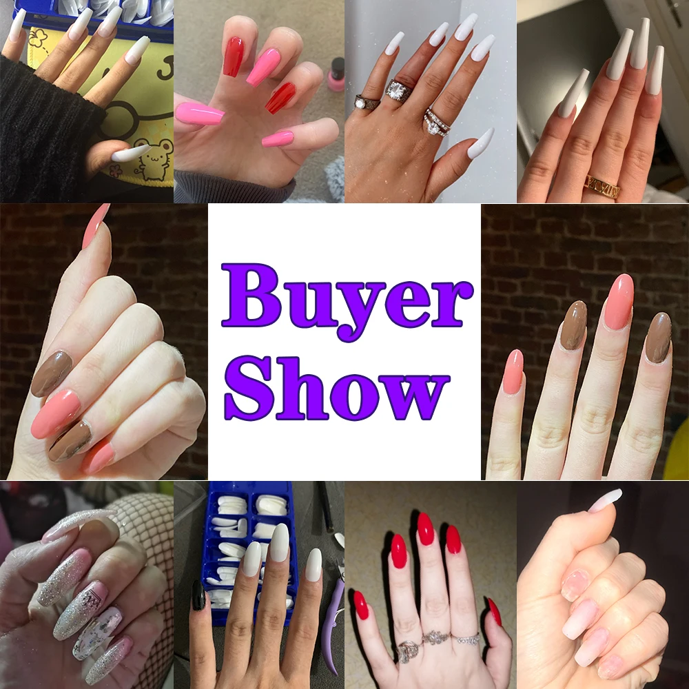 Новинка 2021 100 шт. профессиональные накладные ногти Длинные акриловые в форме