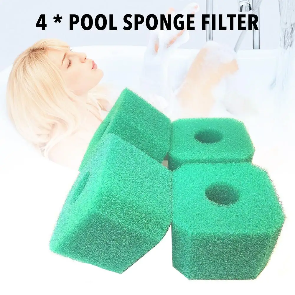 

4pcs Swimming Pool Filter Foam Reusable Washable For Intex S1 Type Pool Filter Sponge Cartridge Suitable Bubble Jetted Pure SPA