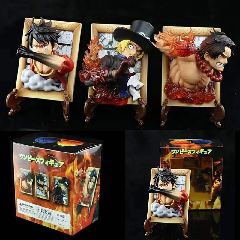 12 см цельная обезьянка D. Экшн фигурка Luffy Portgas D Ace Sabo аниме фоторамка ПВХ