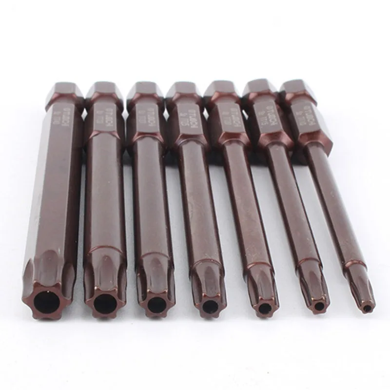 100 мм Насадка для отвертки S2 сталь 1/4 &quotшестигранный хвостовик Torx магнитные